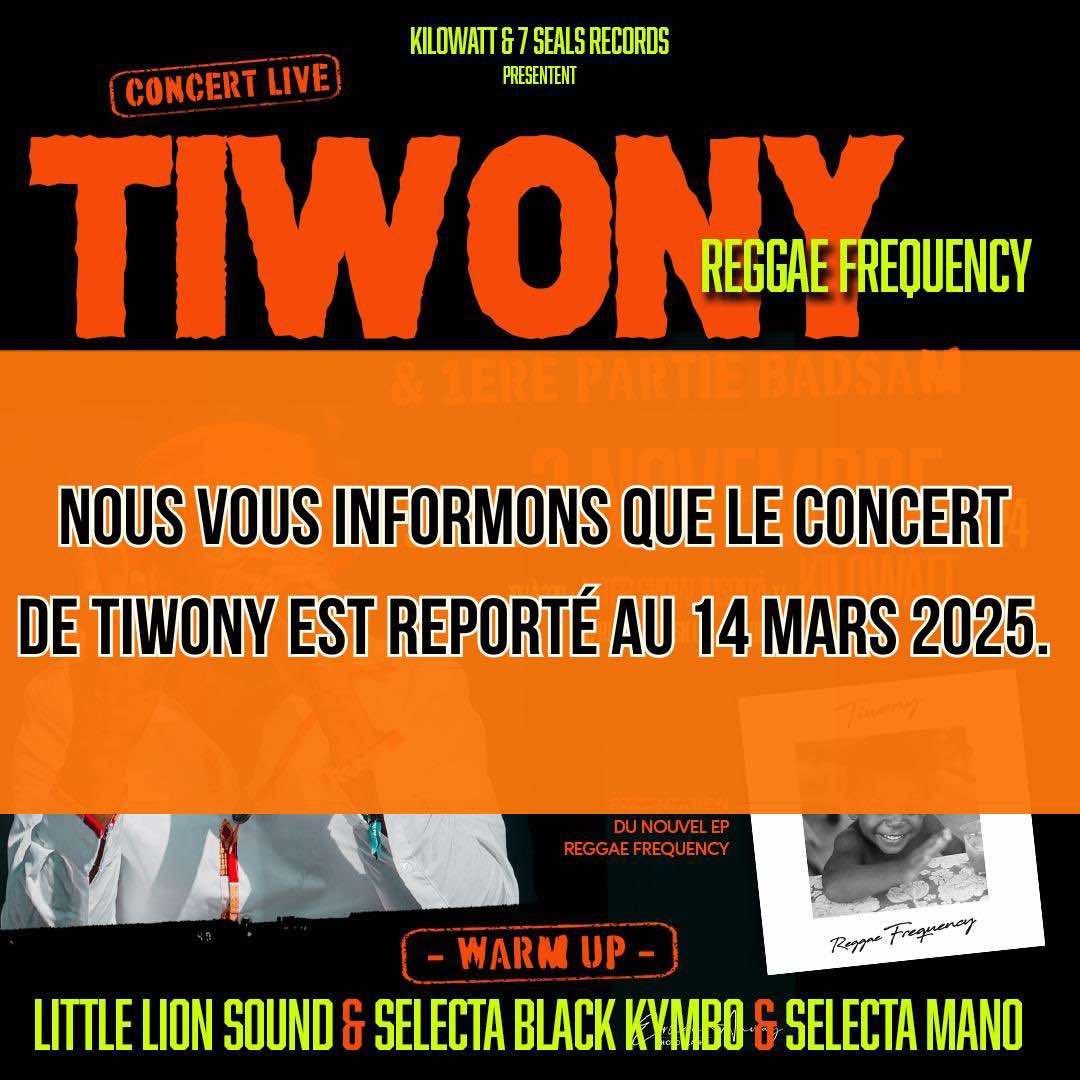 Tiwony reporté en Mars 2025